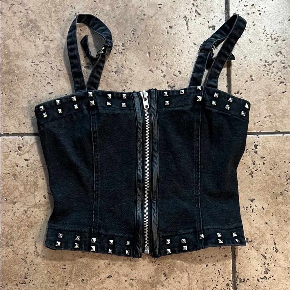 Tripp NYC Black Studded Tank Top